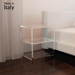 Table d'appoint en plastique transparent moderne, durable et écologique, fabriquée en Italie, pour chambre à coucher, salle à manger, salon - Product Image 4