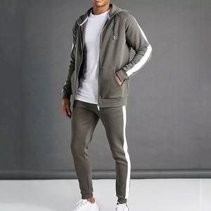 Custom Full Zipper up Sportswear Workout Running Training Cotton Muscle Fit Hoodies and <b>Joggers</b> Suits Men Tracksuit - Product Image 4