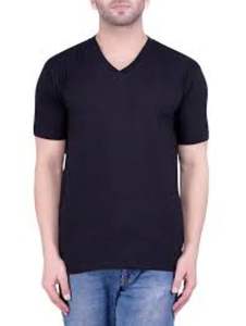 T-shirt en coton à col en V avec logo personnalisé imprimé à manches courtes T-shirt en coton décontracté pour hommes à T-shirt en coton respirant et durable - Product Image 2