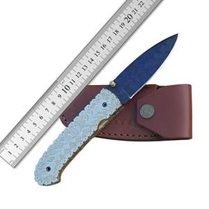 Couteau pliant personnalisé OEM Premium lame en acier Damas manche gravé haute durabilité couteau de poche extérieur de haute qualité - Product Image 5