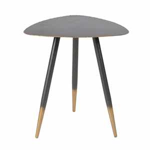 Mesa auxiliar de aluminio y hierro de aspecto elegante, diseño único, parte superior redonda, 3 patas, mesa plegada, mesa auxiliar de sofá para uso en interiores - Product Image 1