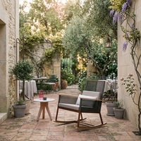 Fauteuil à Bascule sur Mesure en Corde Tressée Aluminium pour l'Extérieur pour Projets de Mobilier sur Mesure de Balcon de Villa