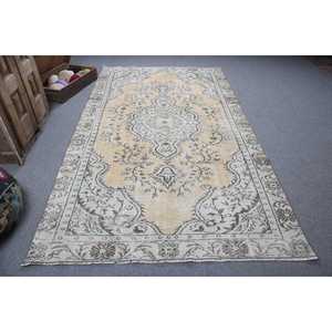Tapis vintage de grande taille 5,2 x 9,7 pieds, tapis turc à bordures blanches - Product Image 1