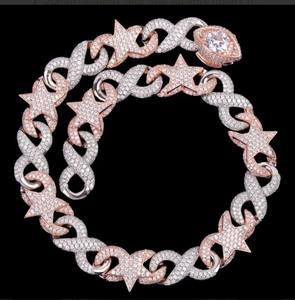 Collar de Cadena Cubana de Plata de Ley Duradera con Dije de Moissanita con Corte Brillante Certificado, Chapado en Oro, Estilo Hip Hop Unisex para Gimnasio - Product Image 1