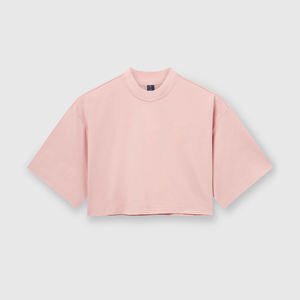 Camiseta corta de algodón para mujer, camiseta informal de manga corta con serigrafía personalizada para ropa de moda de verano - Product Image 3