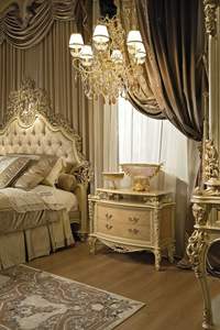 Luxury Mahogany Midcentury Modern King Size 5-Piece Solid <b>Wood</b> Bedroom Set 2 Nightstands Hand Carved Ornate Design Durable - Product Image 2