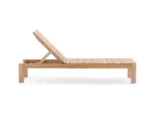 Chaise longue en bois de teck massif de haute qualité avec coussin anti-soleil confortable pour l'extérieur et l'hôtel - Product Image 4