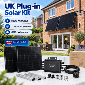 Kit Solar Enchufable de 800W para Reino Unido, Paneles Tipo N de 920Wp (2x460W), <span class=keywords><strong>Microinversor</strong></span> de 800W, Listo para Usar, Sin Baterías, para Balcón y Jardín, OEM - Product Image 1