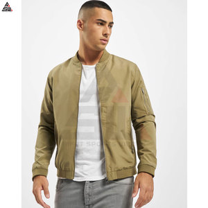 New Arrival Custom Sporty <b>Canvas</b> Stand Collar Winter Bomber <b>Jacket</b> Wholesale Plus Size for Men - Product Image 4