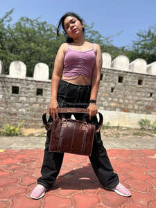 กระเป๋าหนังแกะสลักด้วยมือ Fringe Tote กระเป๋าสตางค์สไตล์ผ้า Jacquard กระเป๋าหนังสําหรับผู้หญิงหลายการใช้งาน - Product Image 5