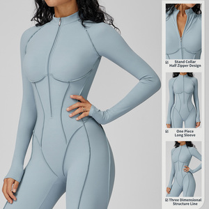 Ropa deportiva para mujer, mono de una pieza de alta elasticidad, mono deportivo ajustado personalizado, mono largo de entrenamiento para Yoga para mujer, ropa de Yoga - Product Image 2