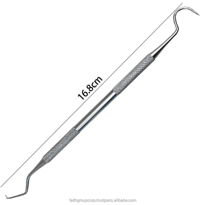 6 Pcs Dental Mirror Stainless Steel Dental Dentist Prepared Tool Set Probe Tooth Care Kit Instrument Tweezer <b>Hoe</b> Sickle Scaler - Product Image 3