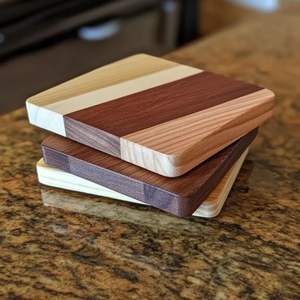 Designer Wooden <b>Coaster</b> Set With Smooth Finish For Protecting Furniture From Spills And <b>Heat</b> Marks - Product Image 2