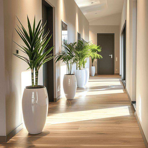 Maceta de Fibra de Vidrio de Primera Calidad, Diseño Clásico, Acabado Rústico, Ecológica y Ligera, Ideal para Decoración de Interiores y Exteriores del Hogar y Jardín - Product Image 4