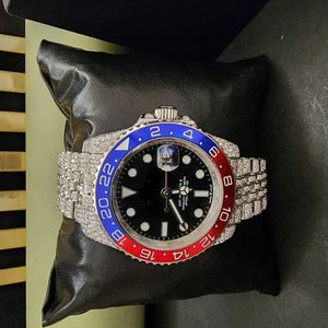 Montres de luxe de mode en acier inoxydable avec mouvement à quartz analogique ETA, diamant moissanite de qualité supérieure, cadeau - Product Image 3