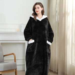 ผ้าห่มมีฮู้ดผ้าสักหลาดขนาดใหญ่ผ้าฟลีซผ้าฝ้าย/โพลีเอสเตอร์มีฮู้ดสำหรับดูทีวีสวมใส่ให้ความอบอุ่นในฤดูหนาว - Product Image 4