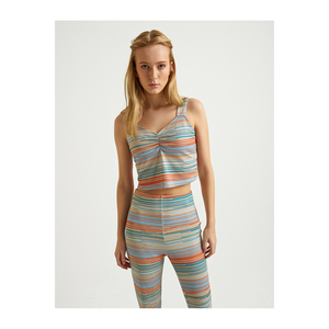 Body de Punto Plisado con Estampado Colorido para Mujer, Estilo Chic - Product Image 4