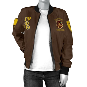 Giacca in Raso Stile Varsity Iota Phi Theta 1963, Fraternità Greca, Bomber Ricamato Premium in Raso Lucido - Product Image 3