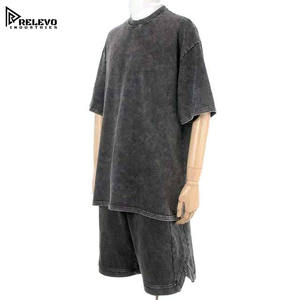 Conjuntos de Shorts para Hombre de Color Sólido, Lavado Ácido, Hechos en Fábrica, Baratos, de Bajo Precio, Nuevos Conjuntos de Shorts de Verano de Dos Piezas Personalizados para Hombre - Product Image 2