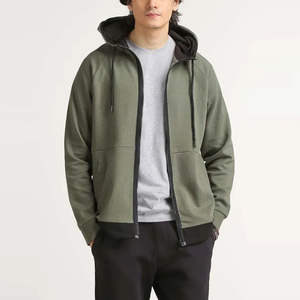 Sweat à capuche zippé pour homme - Vêtements de sport et de course en plein air 100% polyester Écologique Séchage rapide et respirant OEM Personnalisable - Product Image 1