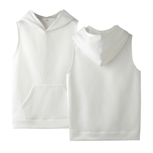 OEM Custom Logo High Quality Cotton Polyester Stylish Streetwear Men's Winter <b>Sleeveless</b> <b>Hoodies</b> Plus Size Essential Hot Sale - Product Image 2