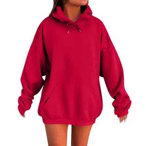Sudaderas Casuales de Otoño para Mujer, 100% Algodón, Felpa, 240g, Tejidas, Transpirables, Forradas, Bordadas, Estampadas, con Bolsillos - Product Image 3