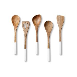 Ensemble de cuillères en bois naturel faites à la main de 5 pièces pratiques pour la cuisine et la vaisselle de restaurant de haute qualité du Vietnam grossistes - Product Image 1