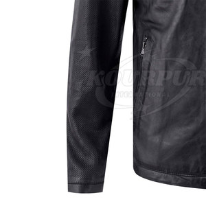 Veste d'hiver personnalisée pour homme en cuir de vache 100 %, col montant, haute qualité, écologique, coupe-vent, options de couleurs personnalisées - Product Image 3