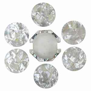 Juego de posavasos con incrustaciones de perlas Madre India de diseño único Juego de posavasos de resina epoxi con incrustaciones de nácar para té y café - Product Image 2