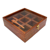 Boîte à épices en bois artisanale indienne PSI, écologique, de forme ovale, décoration d'intérieur, nouveau design, rangement de cuisine naturel, acacia, meilleure qualité
