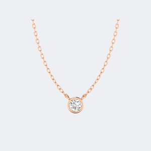 Collier solitaire avec diamant rond serti clos de 0,20 carats - Product Image 3