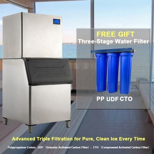 Máy Làm Đá thương mại 700lbs/24h tự làm sạch không khí làm mát 110V/220V thành phần cốt lõi máy nén 120kg/200kg lưu trữ nước đá - Product Image 6