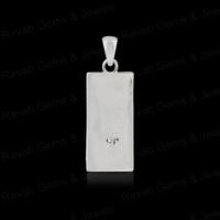 Hochwertiger 925er Silber Rechteckiger Collet Cup Charm Rohling Halbmontierter Anhänger Fassung 12x25mm für Asche- und Harzschmuck