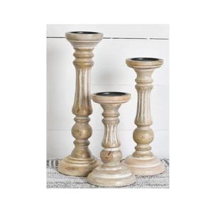 SET of 3 New Arrival Best Selling Handcrafted Wooden <b>Pillar</b> <b>Candle</b> Holders Minimalist Eco Friendly Hexagon Shape <b>Candle</b> Holder - Product Image 6