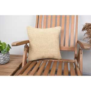 Beige Wool 14x14 Inch Patchwork Pillow Luxury Vintage <b>Fluffy</b> Farmhouse Rustic Accent for <b>Bedding</b> Floor Portable Woven Technique - Product Image 1