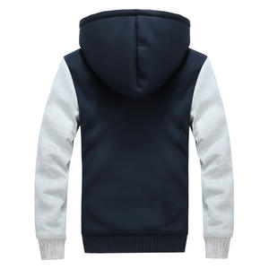 Veste polaire zippée doublée Sherpa pour homme, sweat à capuche thermique d'hiver avec anti-rétrécissement et grande taille, avec des sweats à capuche solides - Product Image 5
