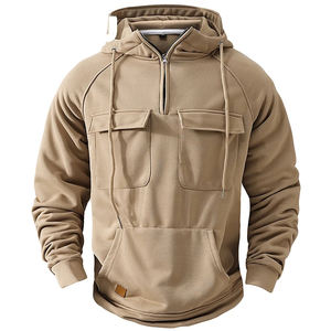 Sweats à capuche en coton avec poche et logo personnalisé de haute qualité sweats à capuche en molleton lourd sweats à capuche en coton vierge surdimensionnés grande taille pour hommes - Product Image 3