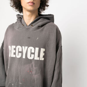 380gsm Acid Wash Distressed Wholesale Hoodies Custom Tech Fleece <b>Oversized</b> Drop Shoulder Cotton Fabric <b>Long</b> Sleeve <b>Hoodie</b> - Product Image 6