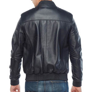 Chaqueta de Cuero Bomber para Hombre de Alta Calidad al Mejor Precio, Chaqueta de Cuero de Manga Larga, Diseña Tus Propias Chaquetas de Moda de Cuero - Product Image 2