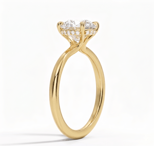 Anillo de Compromiso con Diamante de Corte Brillante Redondo, Clásico para Mujer, Diamantes Cultivados en Laboratorio - Product Image 2
