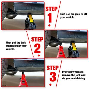 Cales de levage réglables 6 tonnes robustes avec verrouillage pour camions, levages de voitures, garages domestiques, SUV – Support de véhicule sûr - Product Image 6