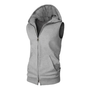 Chaleco de lana informal de estilo callejero para hombre, Abrigo con capucha sin mangas de invierno con cremallera de encaje, ropa de calle de moda para primavera y verano - Product Image 6