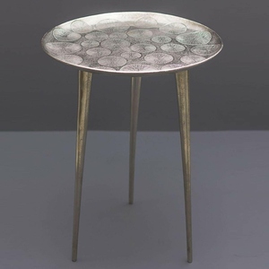 Round Shape Steel Light <b>Grey</b> Aluminum 3 Leg Side Table for Home Decor and Planter <b>Stool</b> for Indoor Manufacturer Indian Factory - Product Image 4