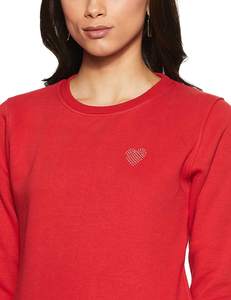 Ensemble sweat-shirt en coton avec broderie personnalisée pour l'hiver teinture sur le devant logo pour femmes - Product Image 3