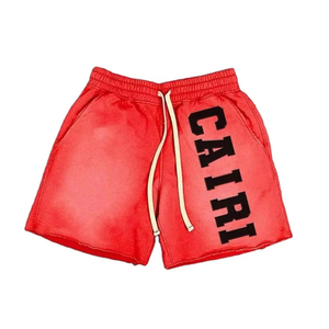 กางเกงขาสั้นผ้าฟลีซสีทึบสำหรับชายและหญิงผ้าคอตตอนสีพื้นทันสมัยปักลายสบายๆแสงแดดจางหายไป - Product Image 5