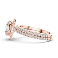 Bague de fiançailles pour femme avec halo de diamants de laboratoire ronds brillants de 2,83 carats, pierres VVS-VS EF CVD, or 18KT/14KT/10KT et argent 925 rose