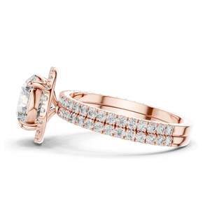 Anillo Halo con Diamante de Laboratorio Redondo Brillante de 2.83 CT para Mujer, Piedras VVS-VS EF CVD, Oro de 18KT, 14KT, 10KT y Plata 925, Color Rosa - Product Image 6