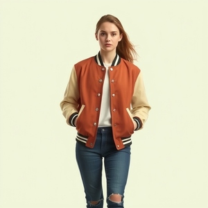 Broderie personnalisée Chenille Patch Varsity Veste Laine Corps En Cuir Véritable Manches Doublure Polyester Chaud Collège Veste - Product Image 2