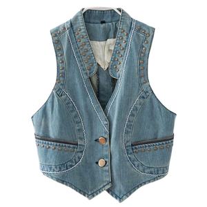 Gilet en jean pour hommes et femmes modernes décontracté Vintage élégant Denim gilet garde-robe essentiel en détresse sans effort Cool Style - Product Image 1
