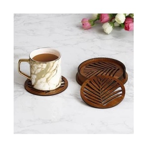 Best Design Fresh Natural Wooden Coaster Unique Design Round Shape Cup Glass Coasters For Use <b>Table</b> Top Cheap Price Product - Product Image 4